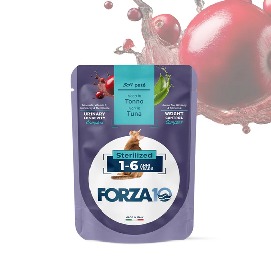 FORZA10 Maintenance Adult konservai sterilizuotoms katėms 1-6 metų su tunu 80g