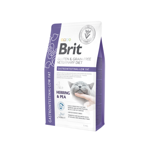 Brit GF Veterinary Diets Cat Gastrointestinal-Low fat sausas pašaras katėms 2kg