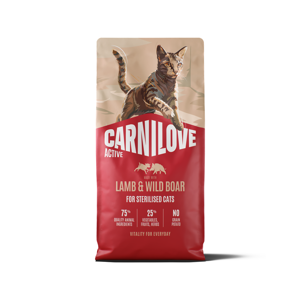 CARNILOVE ACTIVE Cat Lamb & Wild boar Sterilised sausas pašaras katėms 6 kg