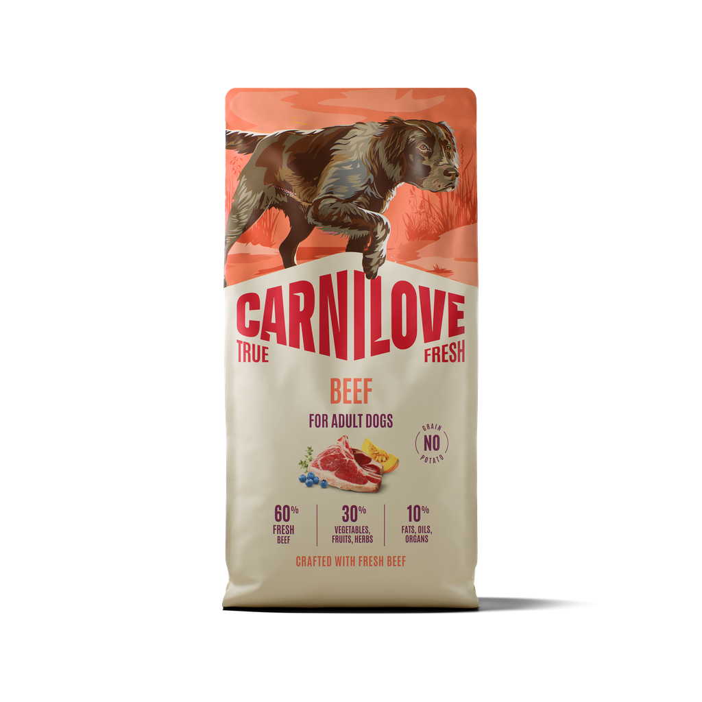 CARNILOVE TRUE FRESH Dog Beef sausas pašaras šunims 12 kg