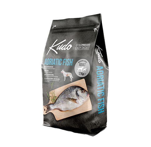 Kudo Adriatic Fish Medium Maxi Adult sausas pašaras suaugusiems šunims 12 kg