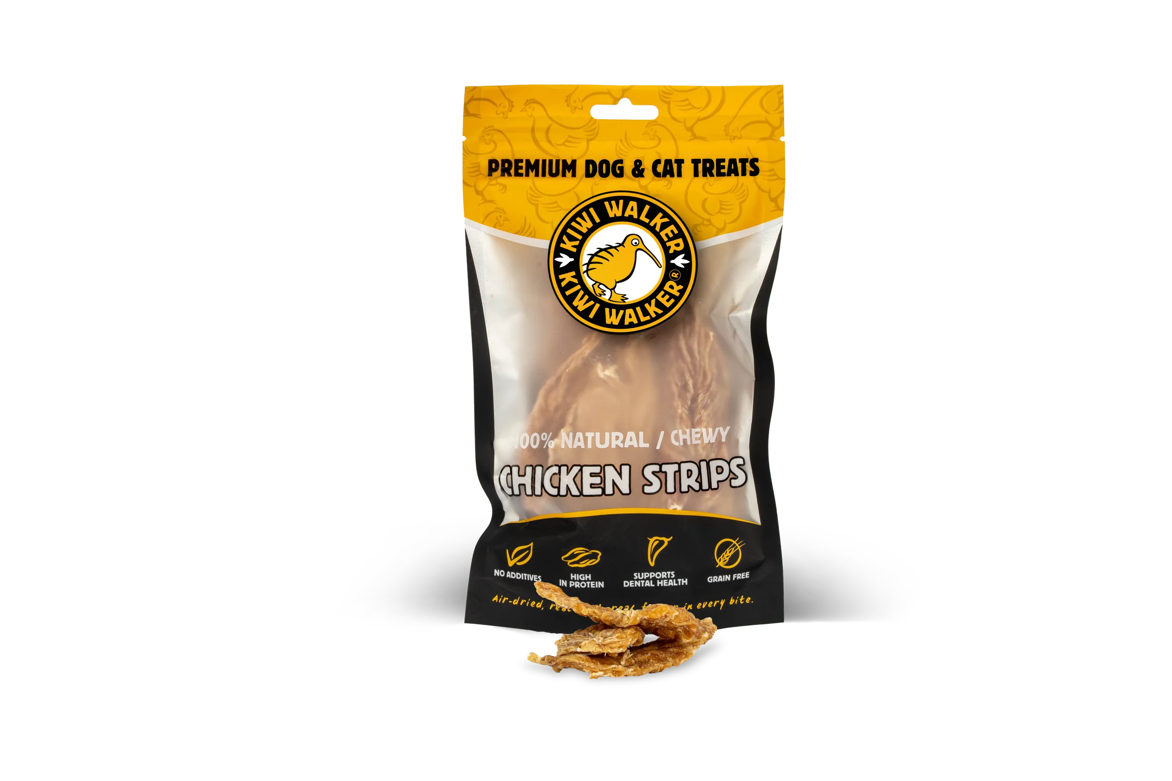 KIWI Walker Air-dried skanėstai -vištienos juostelės, 100 g 