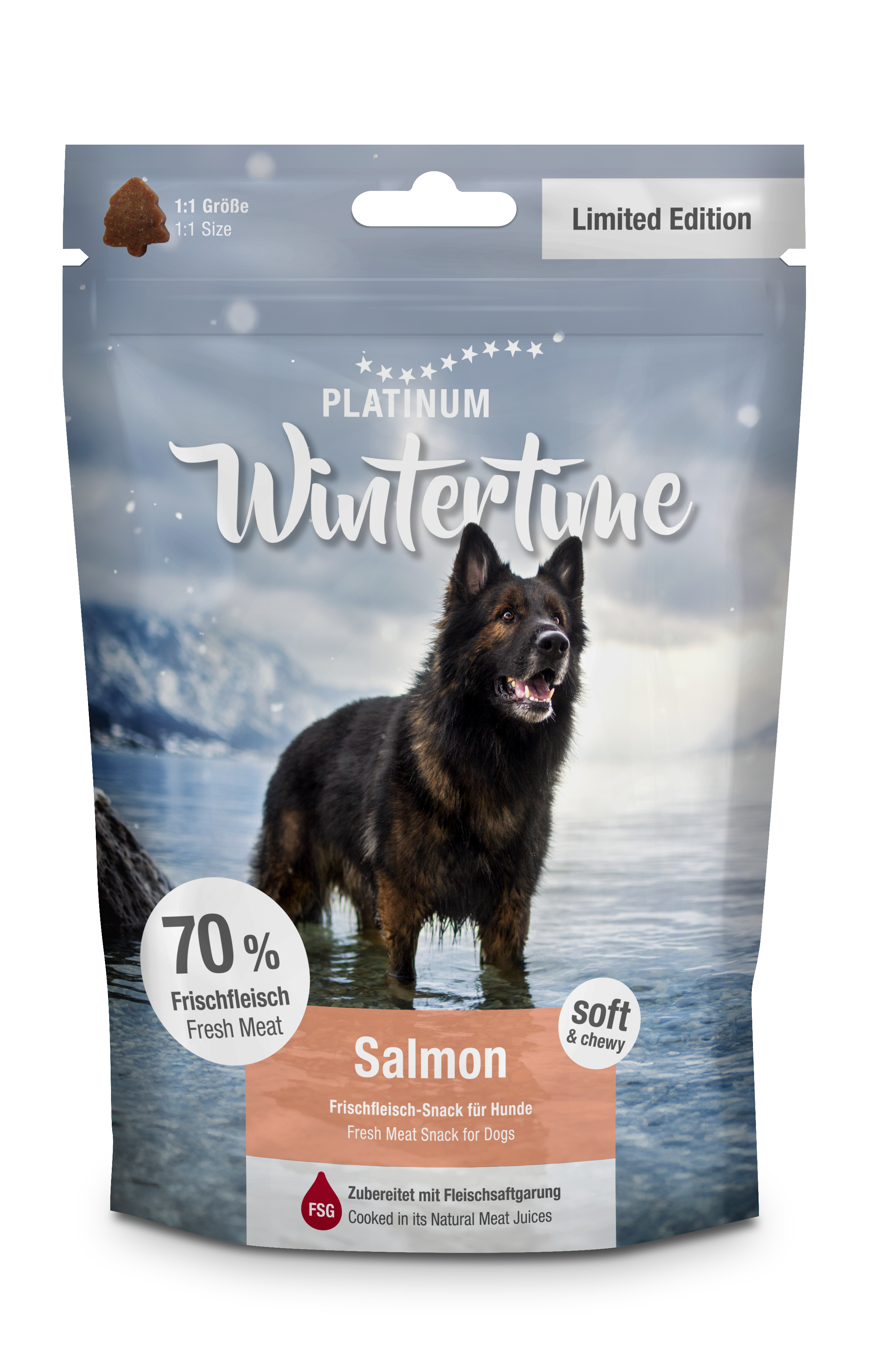 Platinum Click-Bits Wintertime Salmon skanėstai šunims 150 g