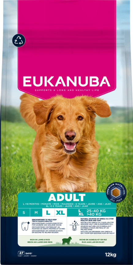 Eukanuba Adult Large/XLarge Breed Lamb & Rice 12kg.
